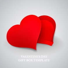 Valentine's Day heart shape box Vector illustration N6
