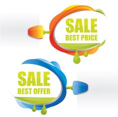 Sale bubbles with ink drops