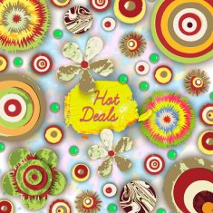 Hot deals Offer tag motivational background Discount Flowers N2