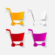 realistic design element grocery cart N48