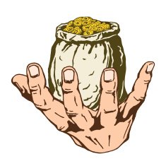 bag of coins in hand N2