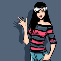 Girl in stripy shirt N2