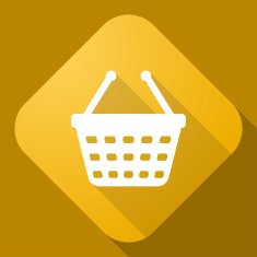Vector icon of Shopping Cart with a long shadow N2
