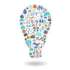 Idea Lightbulb Shape Icon Set