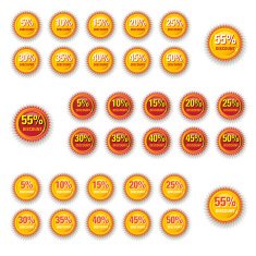 Orange Star Discount circle label