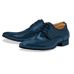 Vector Cartoon Blue Classical Men Shoes N2