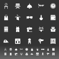 Dressing room icons on gray background N2