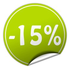 discount round green sticker on white background N6