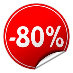 discount round red sticker on white background N4