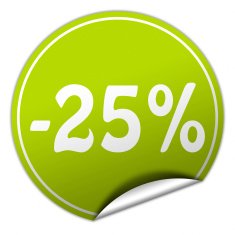 discount round green sticker on white background N7
