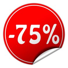 discount round red sticker on white background N5