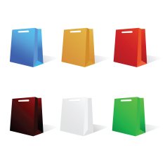 paper bag in six color vector