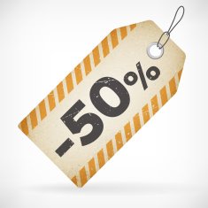 Realistic paper 50 sale off price labels