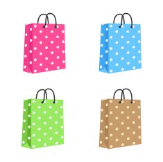 Paper Shopping Bag With Dots Set