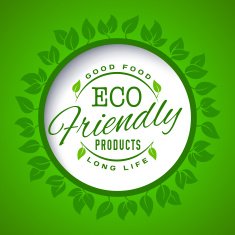 Round eco green stamp vector label N3