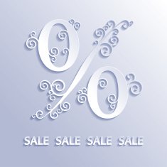 Percent Sign in Flat Design Style