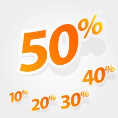 Vector set of labels percent N8