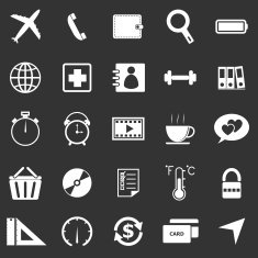 Application icons on black background Set 2