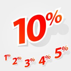 Vector set of labels percent N9