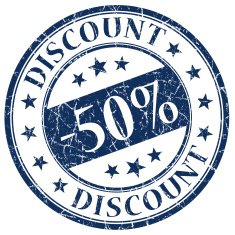 50 discount blue stamp