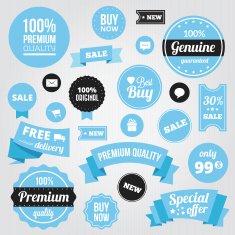 Vector Stylish Labels Badges Stickers and Ribbons N2