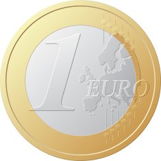 one euro coin vector illustration