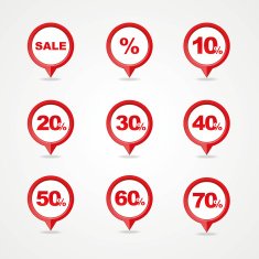 mapping pins icons SALE tags N2
