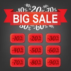 Big sale label with percents N2