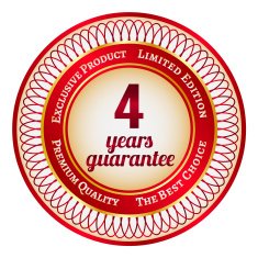 Label on 4 year guarantee