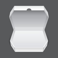 White blank Cardboard Package Box for Pizza