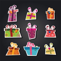 Stickers Collection of gift boxes