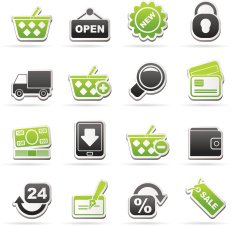 shopping and retail icons N17