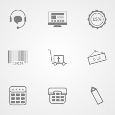 Contour vector icons for online store N2