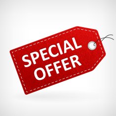 Red leather special offer label