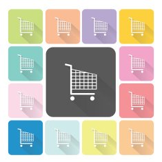 Cart Icon color set vector illustration