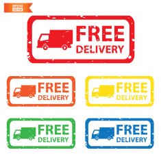 Stamp sticker Free Delivery tag Colorful collection Eps10