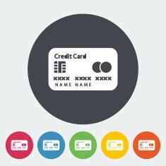 Credit card single flat icon N18
