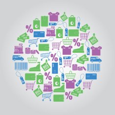 shopping icons in circle eps10