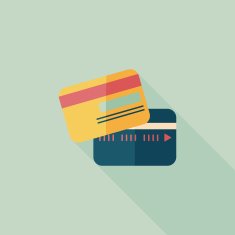 credit card flat icon with long shadow N26