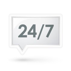 all day service on a speech bubble