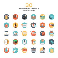 Set of modern flat design Shopping and commerce icons N2