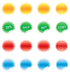Set of color labels sticker badges N2