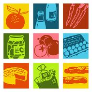 food &amp; shopping set - pop art