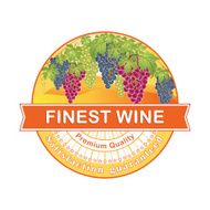 Colorful rubber stamp label - finest wine premium quality