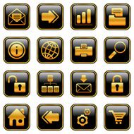 Web and Internet icons - golden series