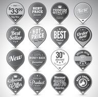Set of business vintage badges N17
