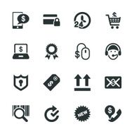 Online shopping Silhouette Icons