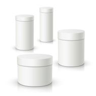 3d vector white round gift box product package
