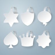 White wobbler vector set on gray background N6