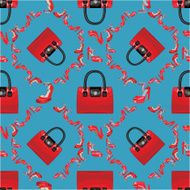 Fashion seamless pattern High heel shoes and handbags N2